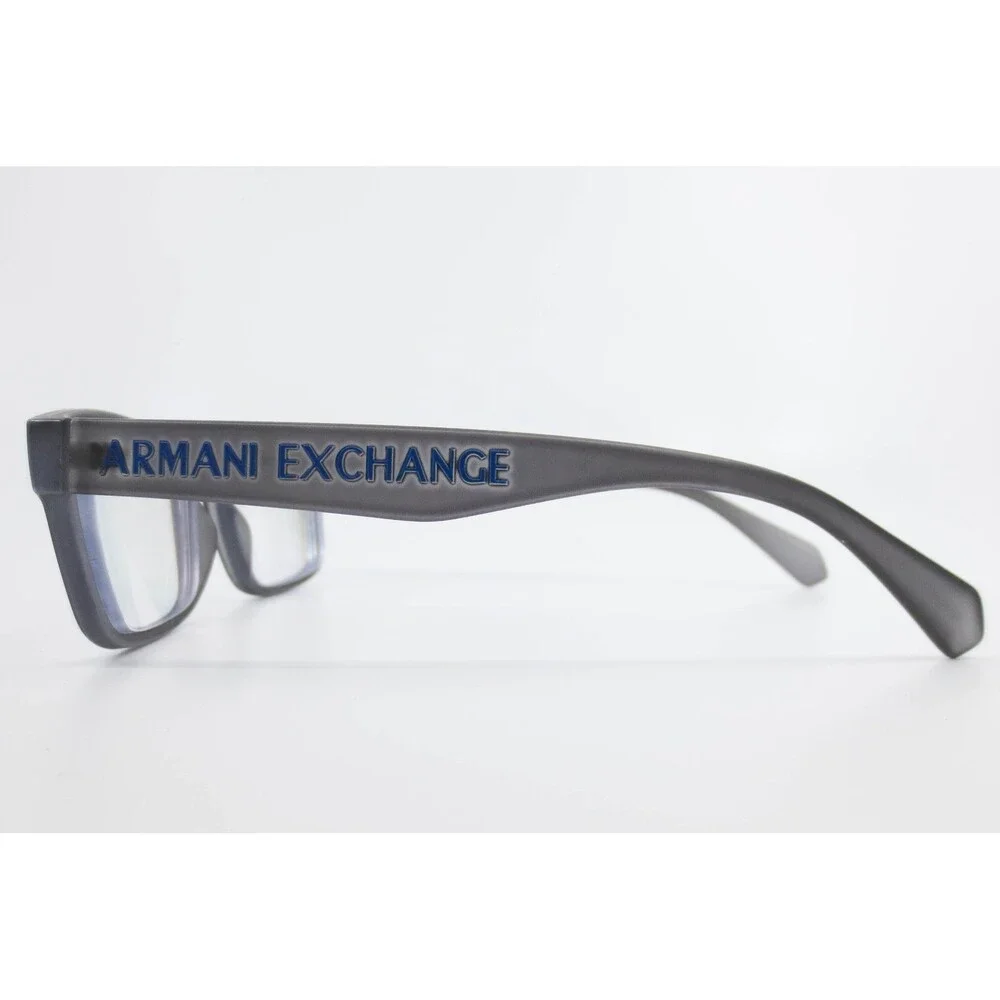 Armani Exchange AX 3070 8310 Matte Grey Rectangular Eyeglasses 55-18-140